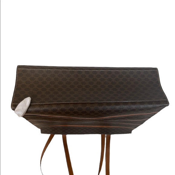 Celine | Authentic Brown Horizontal Stripe Triomphe Large Shopping Tote - Picture 7 of 15